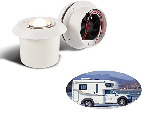 Ventilatore per camper, ventilatore da soffitto, ventilatore da tetto 12V 5000R/min LED Griglia di ventilazione a soffitto rotonda per camper Camper da viaggio Furgone