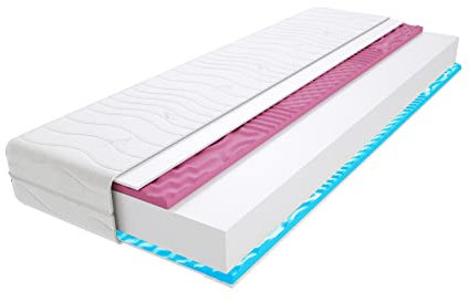 Godre Schaumstoff Matratze 165x200 cm Doppelmatratze, H3 Mittelfest Komfortschaummatratze 20 cm Hoch Profilierter Moletschaum Profilierter Visco Memory, Hypoallergen, HR-Schaum Tivoli Max 2X Molet