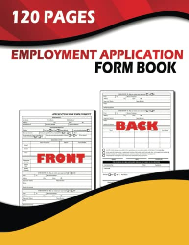 Employment Application Forms Book: Job Application For Employment