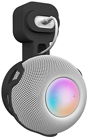 honecumi Support mural pour HomePod Mini - Support mural pour HomePod Mini - Gestion des câbles - Prise murale peu encombrante - Pour Homepod Mini - Noir élégant