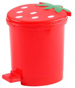 NUOBESTY Desktop Wastebasket Red Heart Shape Trash Bin for Kitchen Office Waste Container Storage Trash Can