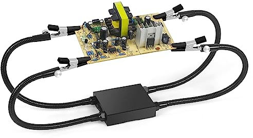 Toolour Kabel Löten Dritte Hand, 6 U-Schlitze (1-3.5mm) & Silikonpad, Magnetische Löthilfe mit Drahtführung für Auto, LED, Elektronik & Audio, Modellierung,Hält auf Metall/Holz/Wand