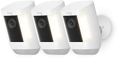 Ring Spotlight Cam Pro Wired by Amazon | Outdoor Security Camera 1080p HDR Video, 3D Motion Detection, Bird's-Eye View, LED Spotlights, alternative to CCTV | 30-day free trial of Ring Protect