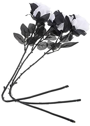 GOOHOCHY 3stücke Teiliges Künstliche Rosen Für Halloween-Dekoration Realistische Hochzeits Und Wohnaccessoires Für Partys Und Besondere Anlässe Leicht Und Platzsparend Verstaut