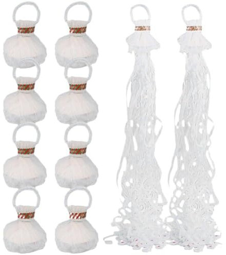 10 Stück Handwurf-konfetti-luftschlangen, Weiße Luftschlangen, Durcheinander, Konfetti, Magisches Papier Für Hochzeit, Verlobung, Partyzubehör