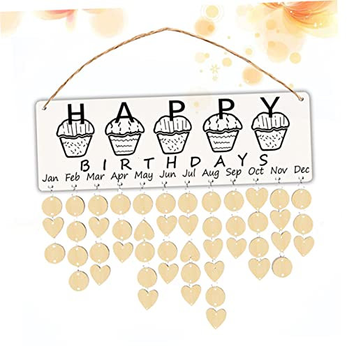 DIY-Kalender bürodeko büro dekoration Holzkalender holzplatte Weihnachtsdekoration Geburtstagskalender-Plakette Datumsanzeige aus Holz Kalenderverzierung hölzern Anhänger Bambus