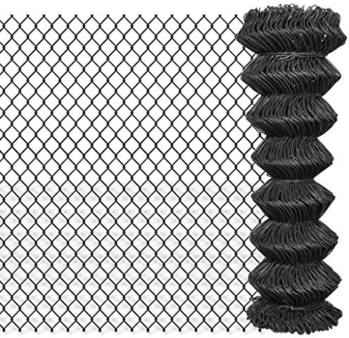 Maschendrahtzaun, PVC-beschichteter Stahl, 25 m Länge, 1,25 m Höhe, für Garten und Grundstück