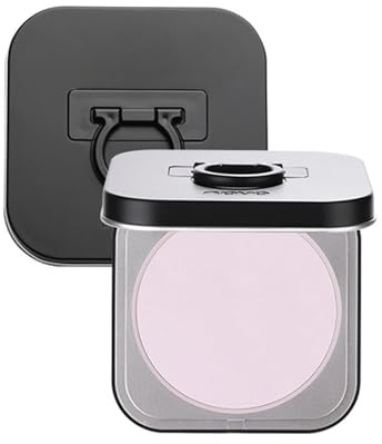 Poudre pressée pour le visage - Poudre violette translucide - Imperméable - Longue durée - Finition mate - Correcteur de couleur - Avec applicateur de houppette
