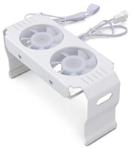 Dissipatore per Memoria ARGB, Doppia Ventola PWM con Controllo Temperatura, Dissipatore di Calore RGB per DDR DDR2 DDR3 DDR4 DDR5, Bianco per PC Gaming
