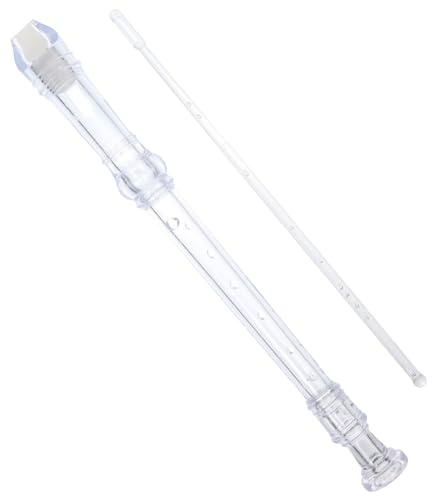 BESTonZON G-stimmung 8-loch Kunststoffblockflöte Mit Reinigungsstab Transparent Anfänger Holzblasinstrument Für Bühne Und Unterricht