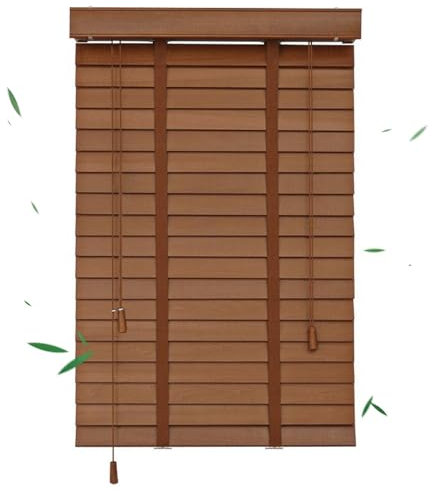 Jalousien aus Massivholz, 40 x 140 cm breit, Verdunkelungsrollo mit Bändern, 120 x 200 cm