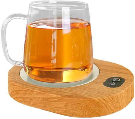 Chauffe-tasse à café – Chauffe-tasse électrique en bois | Chauffe-tasse USB pour boissons chaudes, température constante de 55 à 65 °C, chauffe-tasse électrique pour les amateurs de café et de thé