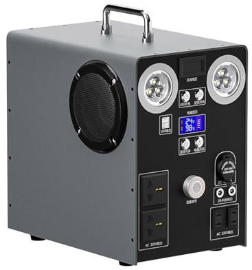 Alimentazione Di Emergenza For Esterni, Centrale Elettrica Portatile Da 1087 Wh, Con 5 Prese CA Da 1000 W E Doppie Luci A LED, For Uso Domestico Di Emergenza, Campeggio, Viaggi, Camper/furgone(220v/10