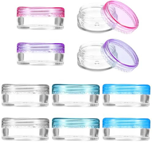 AOZUO 10 Stück 2g Transparente Leer Döschen, Lippenbalsam Döschen Lippenbalsam Behälter Kosmetikdosen mini Tiegel Probenbehälter mit Deckel kleine Behälter in Reisegröße Mini Aufbewahrungsbehälter(2g)