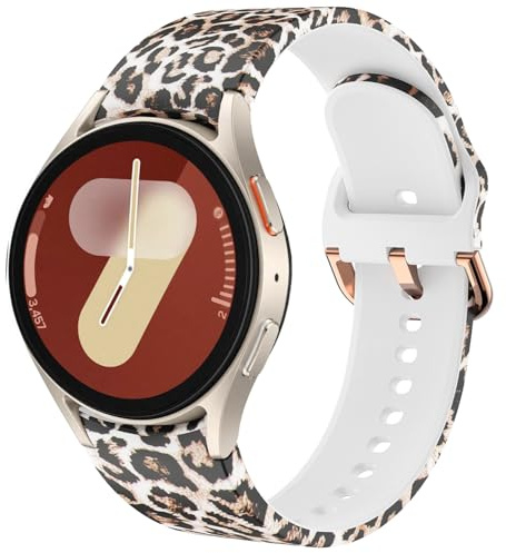 DEALELE Armband Kompatibel mit Samsung Galaxy Watch 7 / FE / 6/6 Classic / 5/5 Pro / 4/4 Classic / 3 41mm, Keine Lücke Bedrucktes Muster Silikon Ersatz Armbänder für Herren Damen