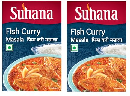 Suhana Spices Mix Powder (Box) - Curry Masala Recipe Mixes Casserole Seasoning Herbs - Simplifies & Speeds Up Cooking Process (Pack of 2, Suhana Fish curry masala 100g)