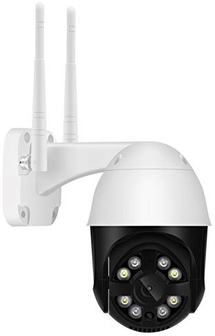 1080P WiFi PTZ Dome Camera - 4X Digital Zoom, Wireless Outdoor CCTV with Audio, Color Night Vision, IP66 Waterproof, Ideal for Security Surveillance