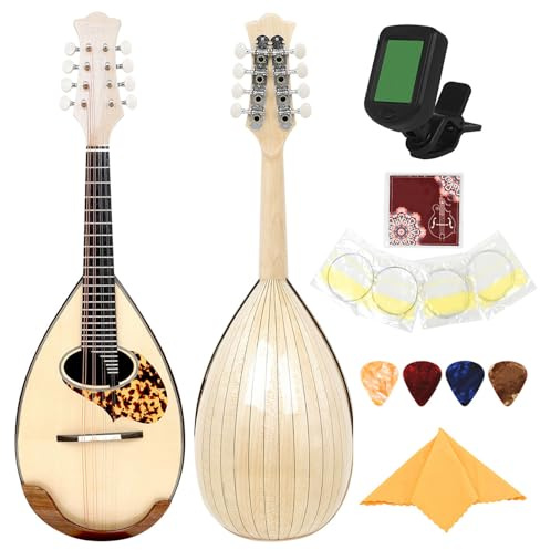 8 Strings Acoustic Mandolin F Styles Basswood Body Mandolin Adjustable String Instrument Birthday Benginners