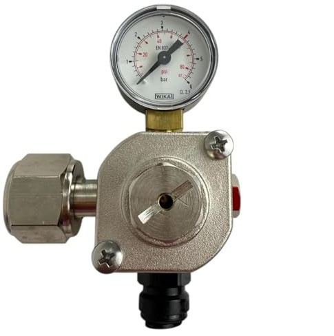 BieTal® BT-4 Druckminderer Druckregler 1-leitig 4 bar mit 8mm Steckverbinder Gastro CO2 Hauptdruckminderer Kohlensäure Kohlendioxid für Bier Sprudelwasser Bierbrauen Lebensmittel Schanktechnik
