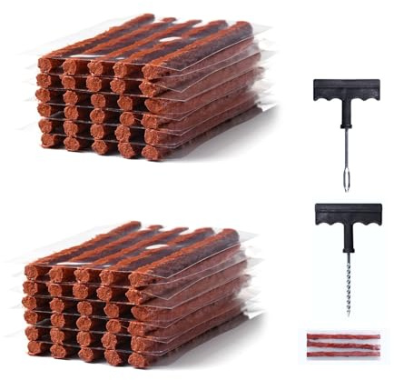 Reifenreparatur Streifen 60 Stück Set Auto Fahrrad Rasenmäher Pannenhilfe Schnellreparatur 10 cm Selbstvulkanisierende Gummistreifen Werkzeugkit Unterwegs Reparatur Notfall