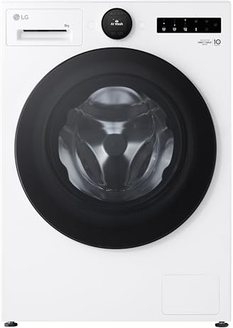 LG F4WX808YC Waschmaschine (8 kg, Energieklasse A-20%, 1.350 U/Min.) mit AI Wash, Easy-Touch Drehregler, TurboWash 360, Weiß