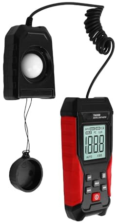 Fabater Photomètre Numérique, Testeur D'éclairement Haute Résolution pour Laboratoire D'usine, Photomètre Portatif Luxmètre pour Bureau, Maison, Studio Photo