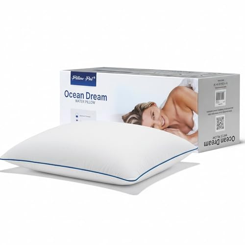 Lions Water Pillow - Adjustable Waterbase Pillow for Head Neck Shoulder Pain Relief, Orthopaedic Cooling Support Pillows with Custom Firmness, Ideal for Side Back Front Sleepers, 50x70cm