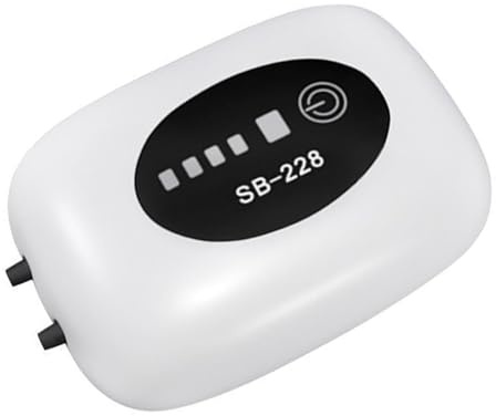 Yctze Leistungsstarke, Wiederaufladbare USB-Lithiumbatterie, Leise Aquarium-Sauerstoffpumpe mit Luftschlauch, Luftstein-Netzkabel – Kleine Hochleistungs-Sauerstoffpumpe (SB 228 Doppellöcher)