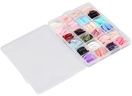 Taidda 576 Pièces Couleur Pure à la Mode Faux Ongles Conseils Ensemble Presse sur Ongles Charmants Conseils pour Acrylique Vernis à Gel Fête Date ABS Matériel