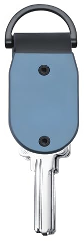 AtEaze Mini organizador de llaves de aluminio | Ultra ligero Smart Key Holder para 2 – 6 llaves | Llavero minimalista con anillo en D y sistema deslizante