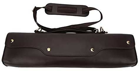 Eminchu Flöjtväska Slitstarkt Syntetiskt Läder Bärväska för Blåsinstrument för Studenter 45 X 6,5 X 13 Cm (Kaffe)