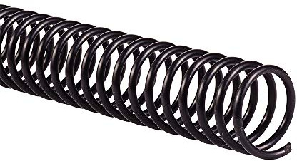 GBC Binding Spines/Spirals/Coils, 16mm, 125 Sheet Capacity, 4:1 Pitch, Color Coil, Black, 100 Pack (9665070)