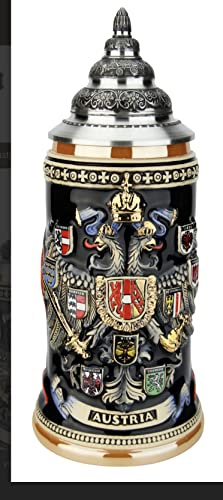 KING Bierkrug Austria Wappenreliefseidel Seidel 0,4 Liter Bierseidel KI 1014 0,4L