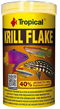 Krill Flake 500ml / 100g - Un alimento Muy Sabroso para los Peces de Aguas Dulces y los Peces Marinos