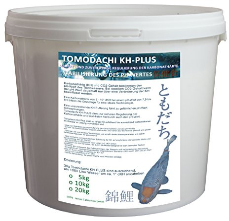 Tomodachi KH Plus Koiteich Carbonathärte Plus Garten-Teich PH-stabil erhöht die Carbonathärte PH-Puffer Wasseraufhärter gesundes Teichwasser – gesunde Koi 5kg Eimer
