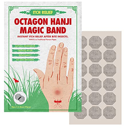 After bite Insect, Mosquito, Bug - Itch Relief Treatment Remedy Soothing - Octagon Korean Traditional Paper HANJI Bands 270Ea
