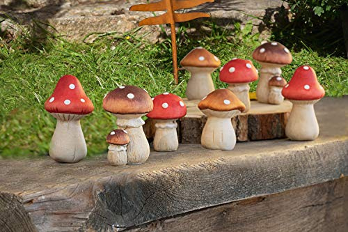 Fliegenpilz Petit, im 8er Set, Keramik, höhe 5 bis 7 cm, tolle Herbst, Erntedankdeko. Vielseitig einsetzbar