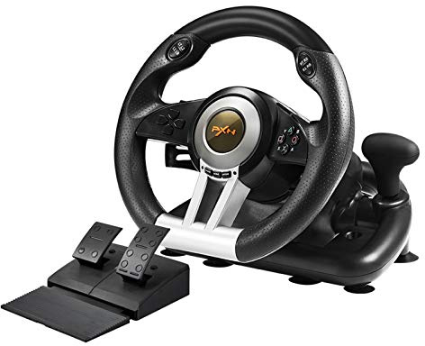 PXN PC Racing Steering Wheel, V3II USB Car Driving Simulator Race Gaming Steering Wheel with Pedals for Windows PC, PS3, PS4, Nintendo Switch, Xbox One, Xbox Series X/S