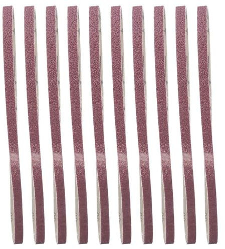 Schleifbänder 9 x 533 mm 10 Stück, Schleifband Set, Aluminiumoxid-Schleifbänder, Körnung 40/60/80/100/120/150/180 für Bandschleifer Schleifmaschine, Am besten für Holz und Farbe(60#)