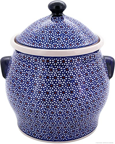 Bunzlauer keramik Original 5 Liter Kartoffeltopf Mehrzwecktopf Keramiktopf mit Deckel und 6 Belüftungslöcher (GU-1101/120)