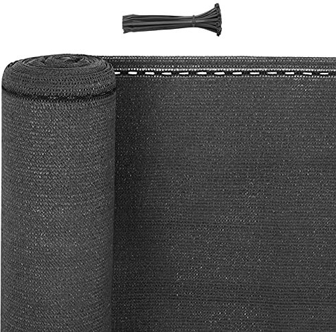 WOLTU Zaunblende Tennisblende 1x6m aus 180 g/m² HDPE, Schattiernetz Sichtschutz Windschutz Staubschutz Sonnenschutz Gewebe Netz mit Kabelbinder anthrazit