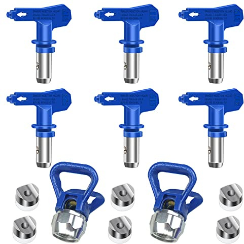 6pcs Reversible Spray Tips Reversible Airless Paint Sprayer Nozzle Tips Airless Paint Spray Guns Airless Sprayer Spraying Machine Parts for Homes Buildings Decks (211, 315, 417, 517, 515, 523)