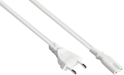 Kabelmeister Euro-Netzkabel - 10 m - Euro-Stecker Typ C (gerade) an C7/Euro 8 Buchse (gerade) - KUPFERLEITER - 0,75 mm² - für TV, Konsole, Radio, Netzteil - Weiss SK0370-W100