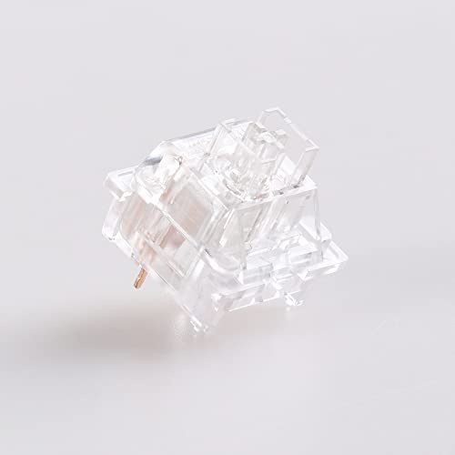 2Duck Outemu Silent Clicky Linear Tactile Switch, 3Pin Pre-Lubed RGB MX Stem Similaire Holy Panda Switch pour Clavier De Jeu Mécanique Personnalisé (Color : Transparent, Size : 70PCS)