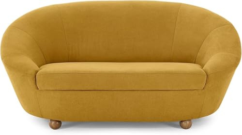LOOKS BY WOLFGANG JOOP, Looks IV Designer Sofa, 2 Sitzer mit Kugelfüßen, 178x114x82 cm (BxTxH), 2er Couch in gelb
