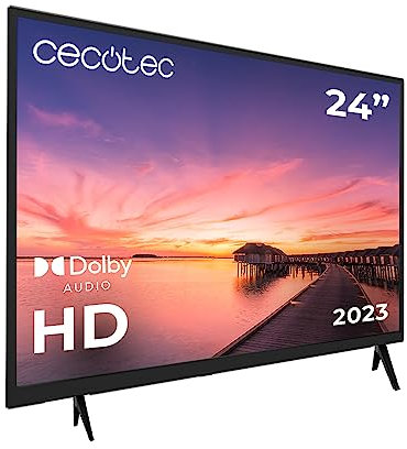 Cecotec Televisor TV 0 Series 0024. Pantalla de 24 Pulgadas, HD, Resolución de imágenes y Videos óptima, Sistema Dolby, Memoria Flash, Conectividad HDMI/USB, Mando a Distancia, Clase E.