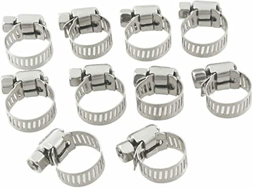 Buystarget 10pc Jubilee Clips Hose Clamps Metal Assorted Size Adjustable Set Garden Home