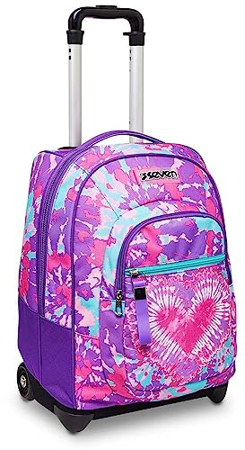 Seven Trolley Scuola, Trendy Heart Girl, Multicolore, 2 in 1 Zaino con Spallacci Uso Zaino con Cross-Over System, Scuola e Viaggio, Bambine e Ragazze