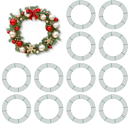 Thealyn 12 Pack 40cm Metal Wreath Frame, Wire Wreath Rings,