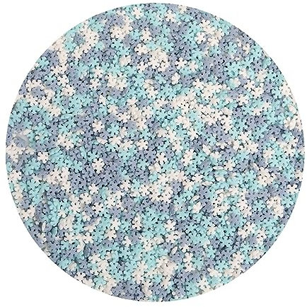 BrandNewCake® Confettis Comestibles Mini Flocons de Neige 55g - Décoration Gâteau - 3 Couleurs de Paillettes - Parfait pour la Fête